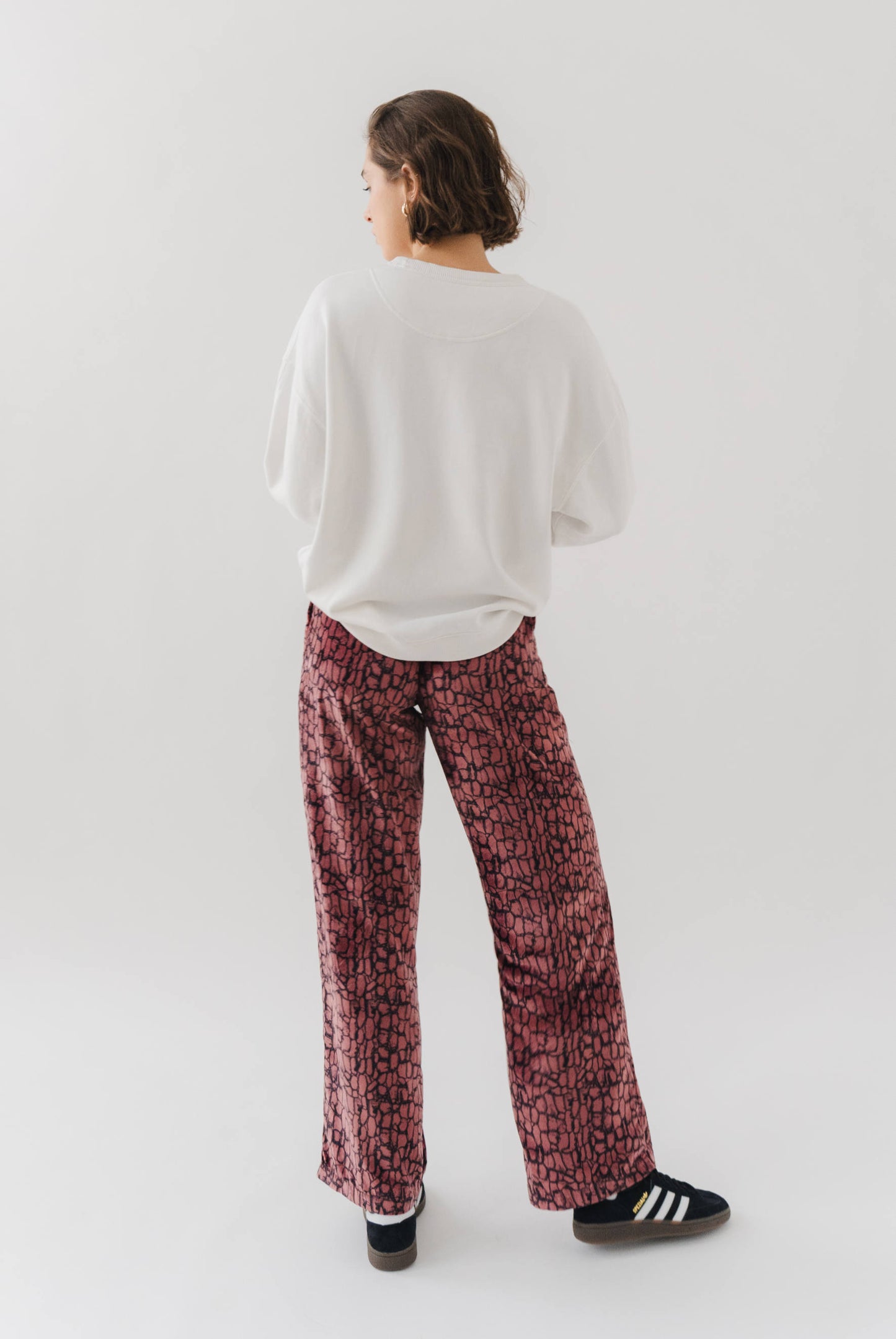 PANTALON FLUIDE VELOURS GRENAT GLOW - HOPE