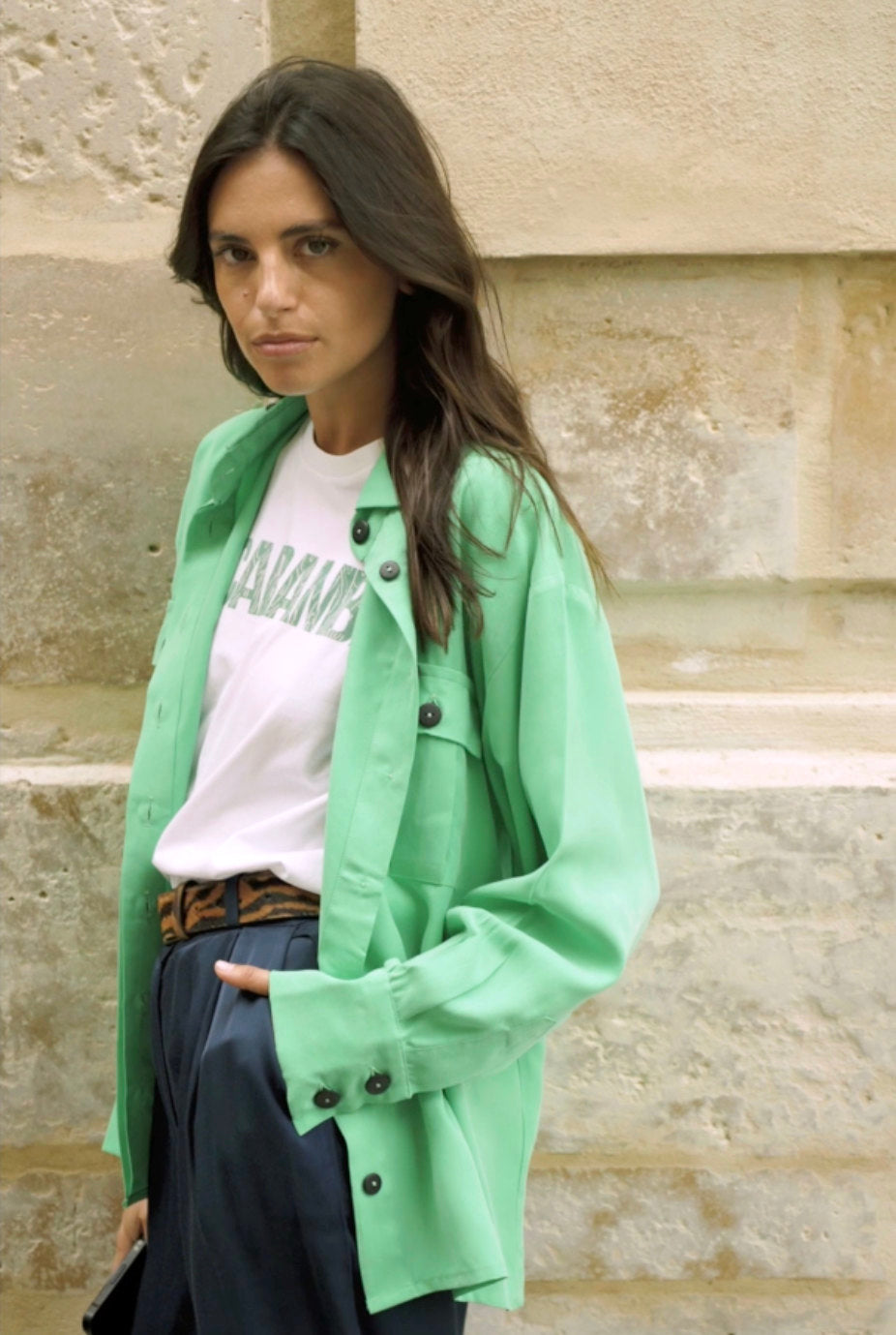 FLUID OVERSHIRT GREEN CACTUS - MOLLIE