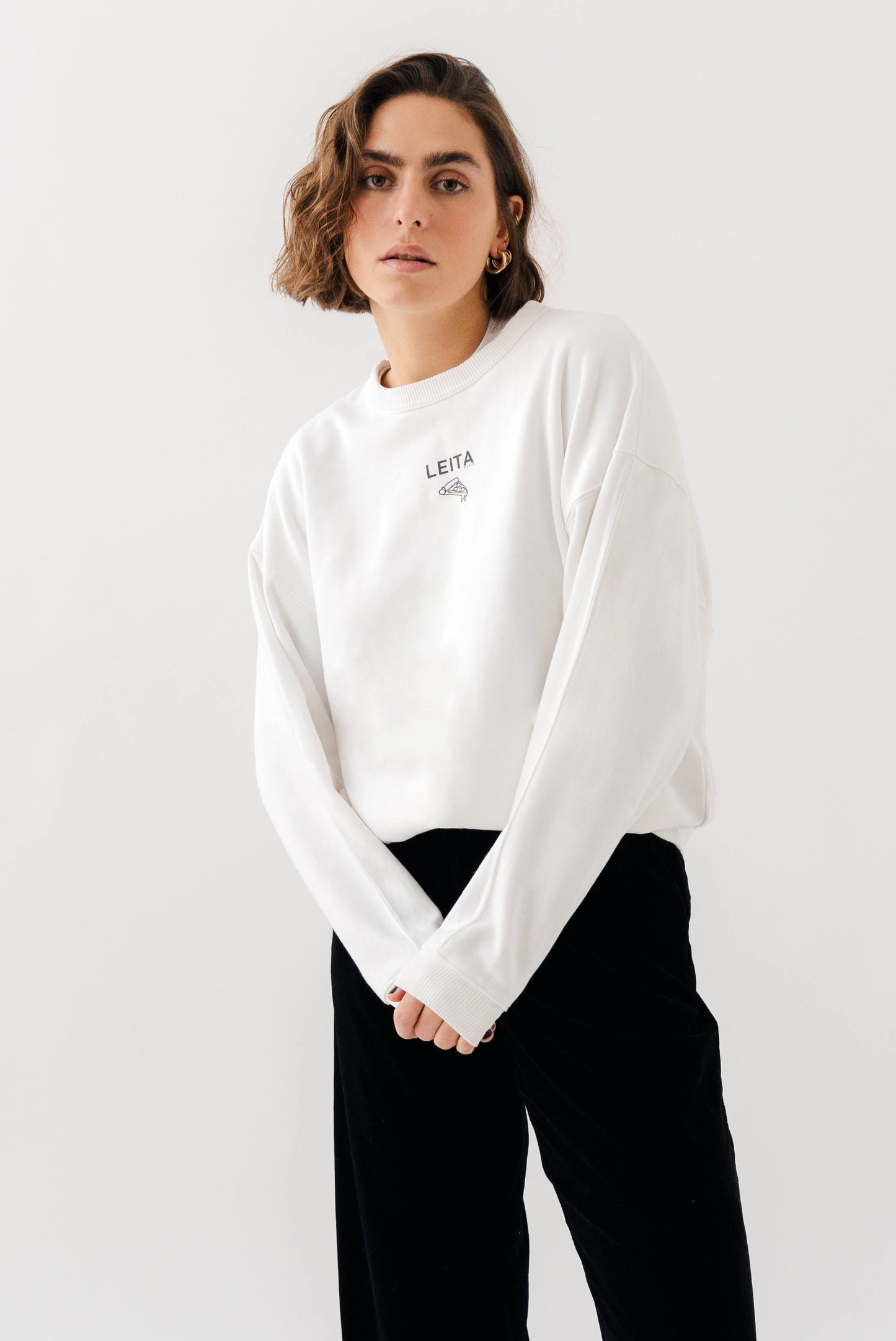 SWEATSHIRT COTON BIO ECRU - PIDZE