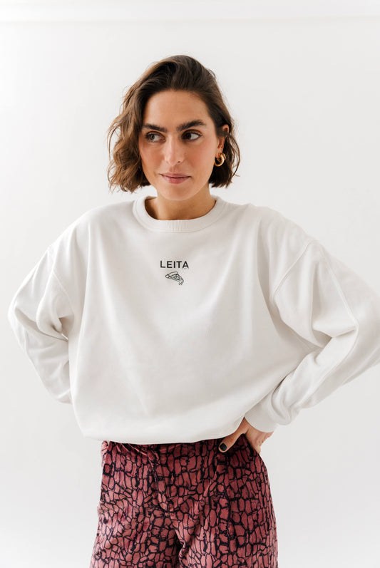 SWEATSHIRT COTON BIO ECRU - PIDZE