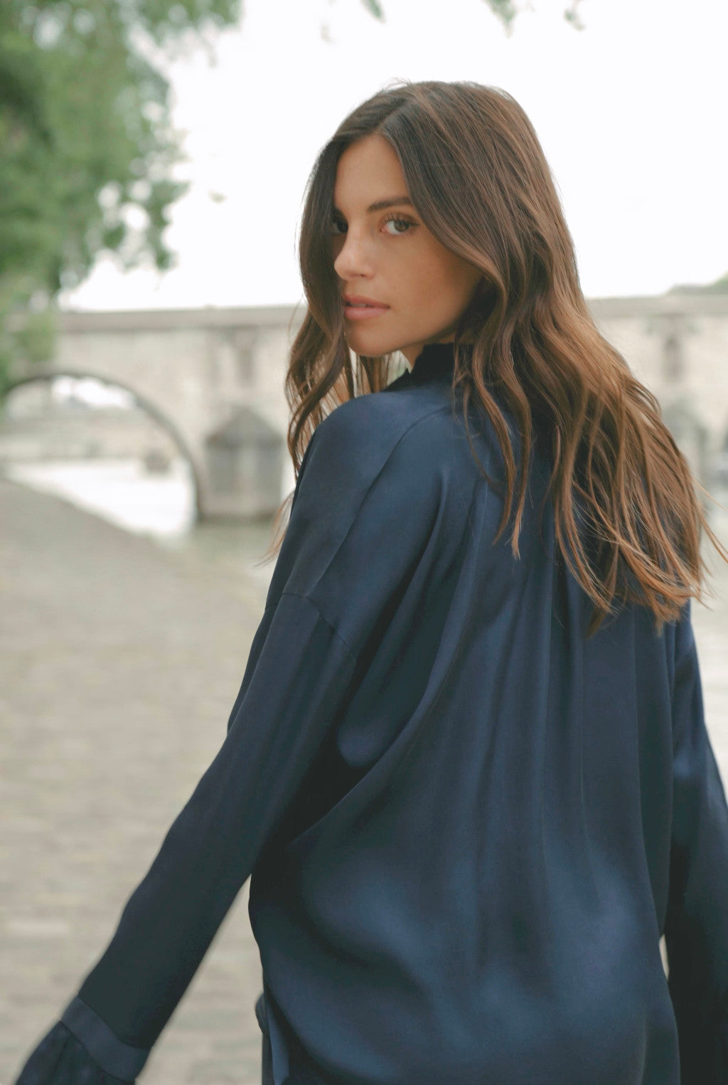 CHEMISE OVERSIZE BLEUE MARINE - MUSE